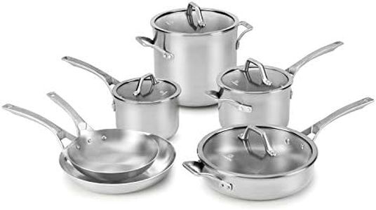 Calphalon Signature Stainless Steel Cookware Set, 10-Piece, Silver (1950766)