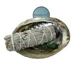 NessaStores 2 pc Sage Smudge Kit with 4" White Sage & 4"-5" Abalone Shell | All Natural for Home Cleansing, Stress Relief, Meditation, and Removing Negative Energy. JC-211-C