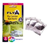 Fly Max Fly Catcher | Super Effective, Refillable, with Super Fly, and Flying Insect Attractant for Outdoor Use| Ready To Use | Poison Free (Three Refill Bait Pack)