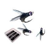 L-MEIQUN, 1-25Pcs Worm Caddis Nymph Fly Deer Hair Beetle Trout Fly Fishing Bait Fishing Lure Handwork (Color : Style2 10Pcs)