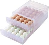 Hershuing 60 Grid Large Capacity Egg Holder for Refrigerator, Household Egg Fresh Storage Box for Fridge, Multi-Layer Chicken Egg Storage Container