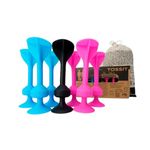 TOSSIT Game Set - Indoor, Outdoor Suction Cup Throwing Party Game - Family Friendly - Single Set Pink Blue - Portable Fun That Sucks!