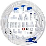 ITIGER-ESHIONG 30 pcs 1/4"(6.35mm) Fridge Refrigerator Plumbing Push Fit Connector Kit for European Fridge Reverse Osmosis Filter +10 Meters(32Feet) NSF Certified 1/4" Pipe Tube.