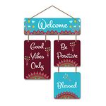 Art Vibes Welcome Quote Decorative Wall Art Mdf Wooden Wall Hanger For Living Room | Bedroom | Home Decor | Office | Gift| Wall Hanging For Home Decoration | Modern Art (Wh_6509N)