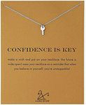 LANG XUAN Friendship Compass Necklace Good Luck Butterfly Pendant Chain Alloy Necklace with Message Card Gift Card for Women