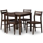 Baxton Studio Lovy 5 Piece Dining Set in Espresso