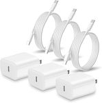 20W USB C Charger for iPhone 15/15 Pro/15 Pro Max,3Pack Fast Type C Wall Charging Block for iPhone 16 Pro Max/16 Pro/16 Plus,i-Pad Pro12.9/11 inch with 6FT USB C to USB C Cable