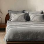 Kinavu Living Pebble Grey Bedsheet Set - 100% Pure Linen, Soft & Breathable, Bedsheet 106x106 in + Pillow Covers 20x30 in, Durable Bedding Set