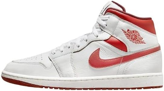 Jordan Big Kid's 1 Mid SE White/Lobster-Dune Red-Sail (FJ3464 160), White/Lobster-dune Red-sail, 5.5 Big Kid