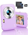 Digital Camera, FHD 1080P Camera for Kids, 16X Digital Zoom Camera for Cheap, Compact Point and Shoot Camera Portable with 32GB SD Card, Two Batteries, Small Camera for Boys Girls Kids(Purple)