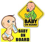 Baby on Board Sign Sticker,Reflective Vehicle Car Signs Kids Safety Warning Sticker for Driver,Safety Caution Sign Stickers for All Cars,2 Pack