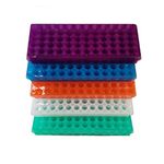 Tube Rack Double Panel 60 Positions Polypropylene for 0.5ml-2ml Microcentrifuge Tubes, Pack of 5