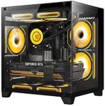 H.E. Gaming PC -AMD Ryzen 7 5700G 3.8 GHz-RTX 4060 8GB-32GB DDR4 RAM-1TB M.2 NVMe +2TB SATA SSD-240 Liquid Cooler -WiFi &Bluetooth -RGB Fans-Win 11 Pro Desktop Computer-Black