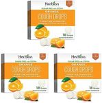 Herbion Naturals Sugar Free Cough Drops with Natural Orange Flavor, Natural Orange, (Pack of 3), 18 Count