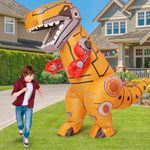 COMIN Inflatable Dinosaur Costume for Adults Funny Blow Up Mechanical T-rex Dino Costume Full Body for Halloween Party Parade Cosplay