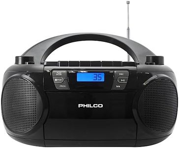 Philco Bluetooth CD Boombox with Cassette, MP3 CD USB Playback The Ultimate Retro Music Combo with Best Class Sound Performance, 12 watts, and Telescopic FM Antenna Provides Maximum Radio Reception