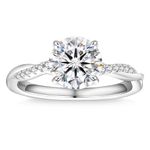 KRKCLIFE Moissanite Engagement Rings, Diamond Rings for Women, Twisted Vine, 2.0CT D Color VVS1 Clarity Round Cut Lab Created Rings in S925 Sterling Silver, Promise Anniversary Rings for Her, 7