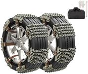 Upgraded Snow Chains, Tire Chains for Cars/SUVs/Pickup Trucks, Emergency Anti Slip Tire Traction Chains for Tyres Width 165-265mm (Five chains [8 pack], alloy steel)