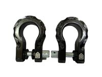 Cloudsale D-Ring Shackles 3/4" Shackle Rugged Unbreakable 10 Ton Maximum Break Strength Heavy Duty Shackles for Tow Strap, Winch, Off-Road Truck Vehicle Recovery(Black)