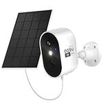 aosu 2K Security Camera Wireless Outdoor, Solar Powered Security Camera with Spotlight, Siren, Motion Detection, Full Color Night Vision, 2-Way Audio, IP66, Compatible with Alexa, 2.4GHz WiFi