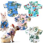 KAKALUOTE 4 Pieces Dog Shirts Pet Printed Clothes,Hawaii Style Floral Dog T-Shirt, Dog Hawaiian Shirts Cool,Puppy Shirts Breathable,Dog Beach Seaside Shirt Sweatshirt for Dogs Cats (XL-Large)