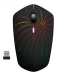 Rechargeable Wireless Mouse, Illuminating Backlit Powered by Li-Polymer Battery,Optical Sensor, Nano USB Receiver,3 Stages DPI Speed, 4 Buttons for PC, Laptop, Tablet, MacBook etc. (Single Firework)