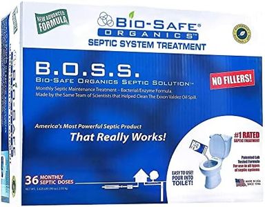 Bio-Safe Organics B.O.S.S - Septic Tank Treatment - 36 Monthly Doses - Septic Cleaner - Drain Cleaner - Drain Clog Remover - Unclog Toilet Septic Maintenance - Exxon Valdez Patented 100% Guaranteed