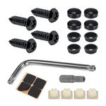 License Plate Screws Kit, Stainless Steel License Tag Hardware Inserts 1/4" M6 Number Plate Screws Bolts and Caps License Plate Fasteners for Cars Auto Motorcycles Trucks Nut(Black)