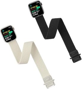 Ankle Stretchy Loop Band Compatible with Apple Watch 49mm 45mm 44mm 42mm 41mm 40mm 38mm for Women and men, Adjustable Magnetic Braided Armband for iWatch Ultra SE Series 9/8/7/6/5/4/3/2/1