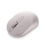 Dell Mobile Wireless Mouse - MS3320W, Wireless - 2.4 GHz, Bluetooth 5.0, Optical LED, Mechanical Scroll, 1600 DPI, 3-Buttons - Ash Pink