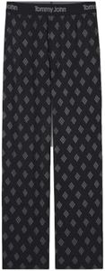 Tommy John Men's Second Skin Sleep Pant, Single, Black Rhombuses, Small