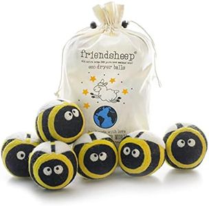 Friendsheep Wool Dryer Balls 6 Pack XL Organic Premium Reusable Cruelty Free Handmade Fair Trade No Lint Fabric Softener Honey Bee Bumblebee - Busy Bees