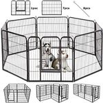 BestPet Dog Playpen Indoor 40 inch 8 Panels Metal Dog Pen Pet Dog Fence Outdoor Exercise Pen with Doors,Pet Puppy Playpen for RV Camping Yard, Black