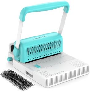 2:1 Pitch Professional Binding Machine with 15 Disengageable Dies – 20 to 25‑Sheet Punch Capacity, Portable Binding Kit with 10PCS 5/8" Wires, Perfect for DIY Notebooks, Journals, Albums & Calendars
