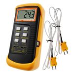 Digital 2 Channels K-Type Thermometer 2 Thermocouples -50~1300°C (-58~2372°F) Handheld High Temperature Kelvin Scale Dual Measurement Meter Sensor