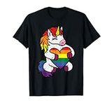 Gay Pride Unicorn Heart Rainbow Fla