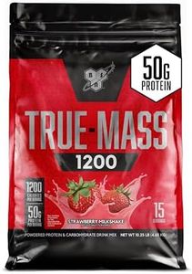 BSN TRUE-MASS Weight Gainer, Muscle Mass Gainer Protein Powder, Strawberry Milkshake, 10.25 Pound