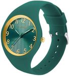 findtime Ladies Watches UK Waterproof Watches for Women Womens Watch Large Face Sports Watch with Soft Silicone Strap Girls Watches for Teenager Nurse Watch with Secondhand, Emerald