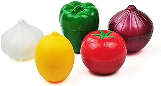 5-Piece Set Fruit Container Refrigerator,Onion Storage, Vegetable Storage, Onion, Lemon, Green Pepper, Tomato, Garlic Storage Container, Refrigerator Preservation