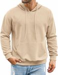 COOFANDY Men's Casual Hoodie Hipster Tactical Sweatshirt Athletic Pullover Hooded Sweatshirt Khaki