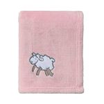 CREVENT 75cmX100cm Light Cozy Plush Fluffy Warm Fleece Stroller Blanket for Girl Infant Toddler Crib Cot Stroller, Baby Birthday (Pink Sheep)