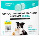 Uproot Clean Washing Machine Cleaner Tablets Ultra - 40% Stronger Formula: Designed for Pet Owners, Remove Residue, Grime & Odors, Compatible with HE, Top & Front Load, 24 Pack - 12 Month Supply