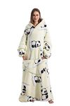 Kawoja Extra Long Oversized Blanket Hoodie,Wearable Blanket with Sleeves and Pockets,Super Warm and Cozy Fleece Throw Giant Sweatshirt for Women Men