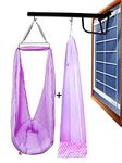 VParents Toddler Baby Swing Cradle with Mosquito Net Spring and Metal Window Cradle Hanger (Purple)