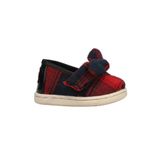 TOMS Kids Baby Girl's Alpargata (Infant/Toddler/Little Kid) Red Tartan Plaid/Bow 3 Infant M