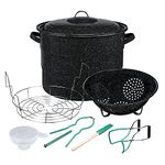 Granite Ware 9-Piece Canner Kit, Includes Enamel on Steel 21.5-Quart Water Bath Canner with lid, Colander, Jar Rack & 5-Piece Canning Tool Set