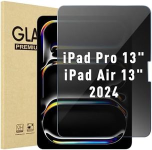 ProCase 1 Pack Privacy Screen Protector for iPad Pro/Air 13-Inch 2024; Anti-Spy Tempered Glass Film Guard for 2024 iPad Pro 7th/iPad Air 6th Gen 13"