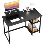 GreenForest Computer Desk with Monitor Stand,39 inch Small Desk with Reversible Storage Shelves,Gaming Desk for Small Spaces Home Office Writing Desk Study Table,Black