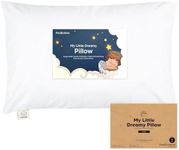 KeaBabies Toddler Pillow with Toddler Pillowcase, Jumbo 51X35cm - Soft Organic Cotton Pillow, Kids Pillow for Sleeping, Machine Washable Pillows, Toddler Bed Pillows, Travel Pillow (Soft White)