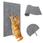 Self-Adhesive Cat Scratching Mat, 40X200cm Cat Wall Scratching Mat Trimmable Cat Scratching Mat, Scratch Protection Scratching Mat Cats for Protects Sofa Carpets Furniture Protection Grey